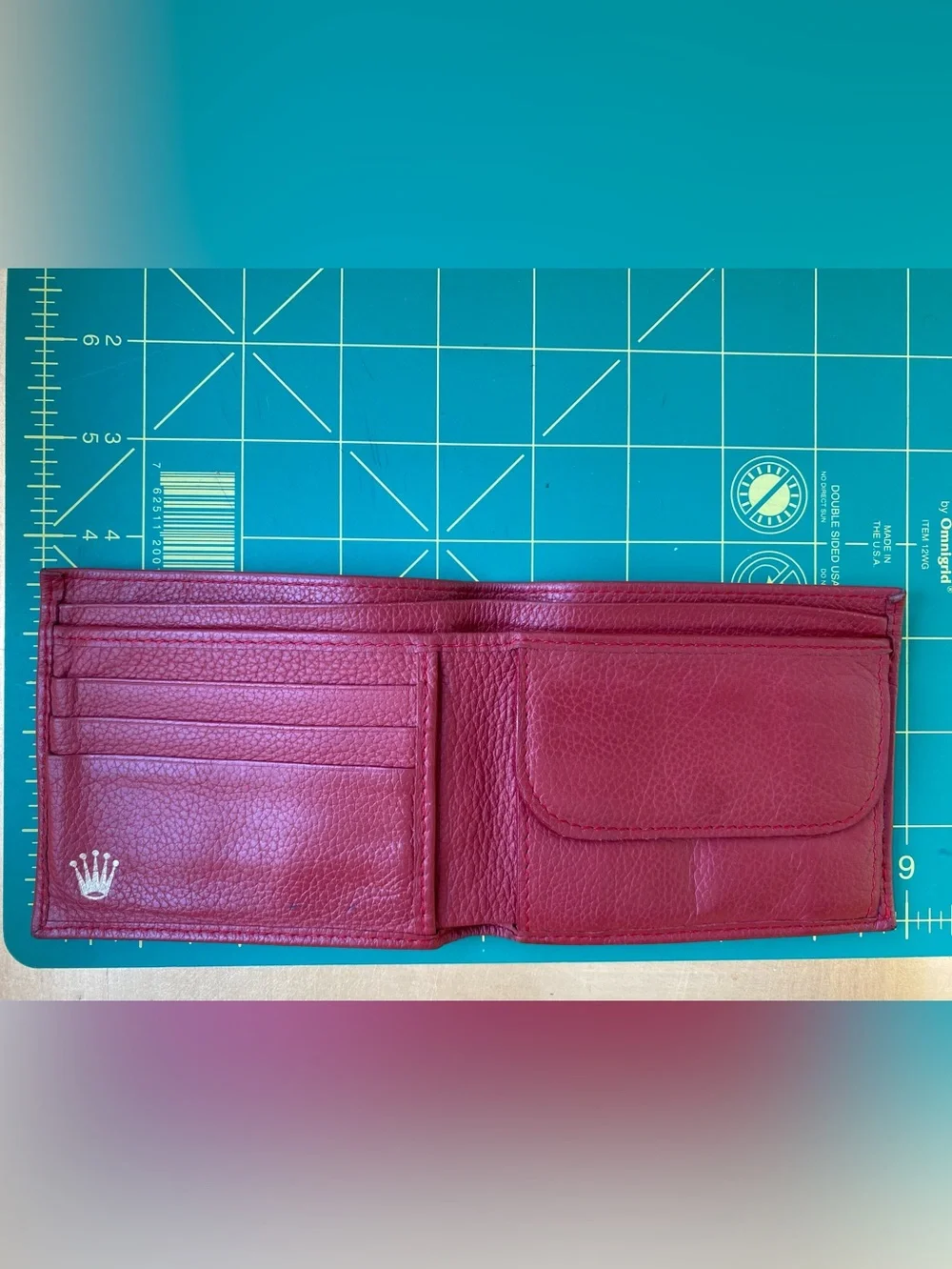 Rolex Bifold Wallet. Red Leather. Iconic Craftsmanship